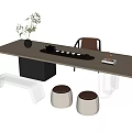 Tea Table and Chair Combination Tea Set Stool 3d model