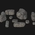 modern stone heap stone block rock 3d model