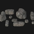 modern stone stone heap stone block rock 3d model