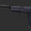 U S Tactical 45 AUTO Dark Blue Pistol With Tactical Design Features 3d model