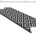 Black And White Marble Floor Tiles With Stylish Geometric Pattern Design 3d model