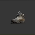 Durable Outdoor Hiking Boots In Brown Black With Thick Sole And Laces On Cork Pad