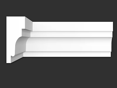 White Architectural Molding With Multi Layered Curved Profile For Building Decoration 3d model