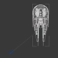 Detailed Black Spaceship Model with Futuristic Aerospace Design and Science Fiction Elements