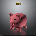 Pink Piggy Bank With Gold Coins Falling Above Its Surface