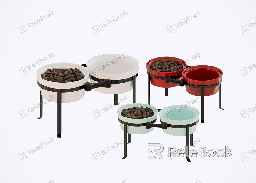 Modern cat food basin model