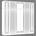 Elegant Gray Decorative Wall Panels With Vertical Stripes And Intricate Moldings