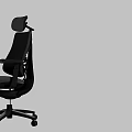 Black Ergonomic Office Chair With Adjustable Headrest Armrests And Wheels