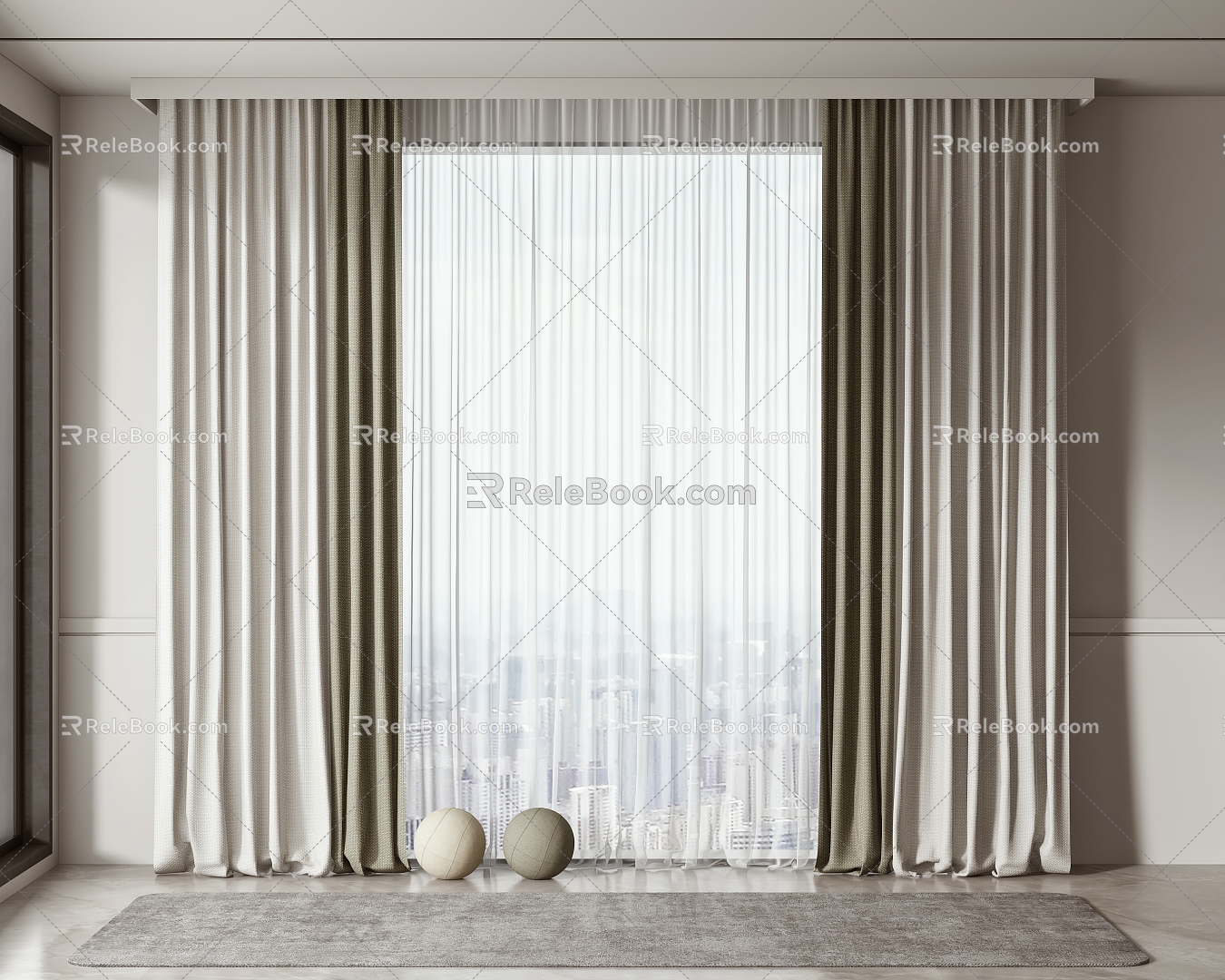 Modern Curtains 3d model