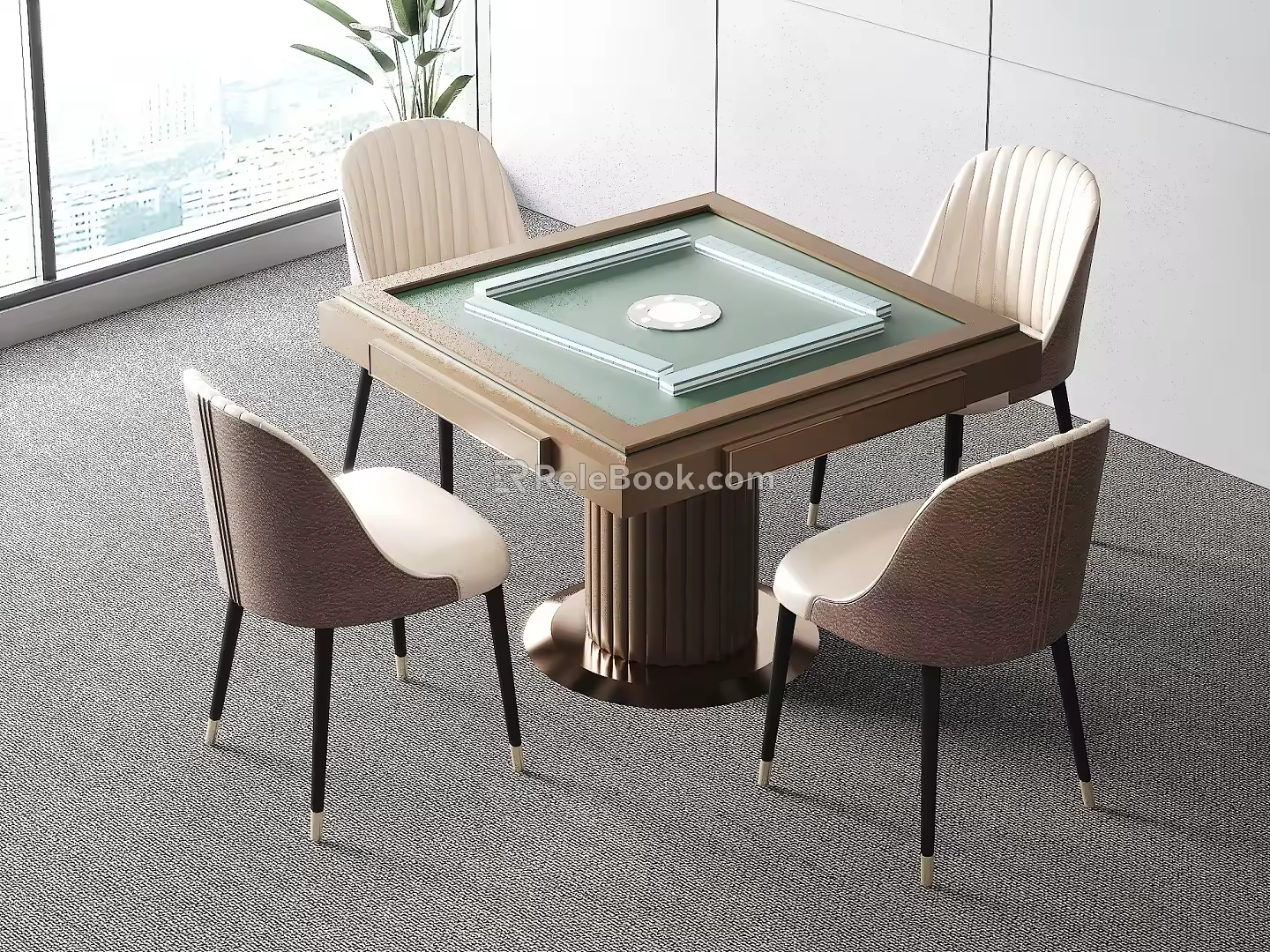 Mahjong Table Combination Chess Room Table and Chair Mahjong Table and Chair Chess and Card Table 3d model
