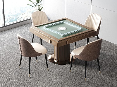 Mahjong Table Combination Chess Room Table and Chair Mahjong Table and Chair Chess and Card Table model