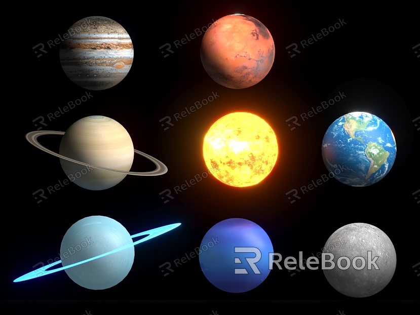 Planet Planet Sun Earth Venus Jupiter Saturn Mars Moon Solar System Universe model