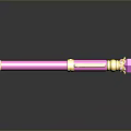 Stylish Pink Writing Pen With Gold Decorations And Purple Gemstone Top