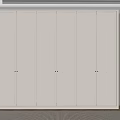 Minimalist White Closet Interior Design With Simple Panel Doors And Wooden Base