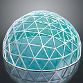 Modern Spherical Transparent Geodesic Equipment With Metal Frame And Glass Structure
