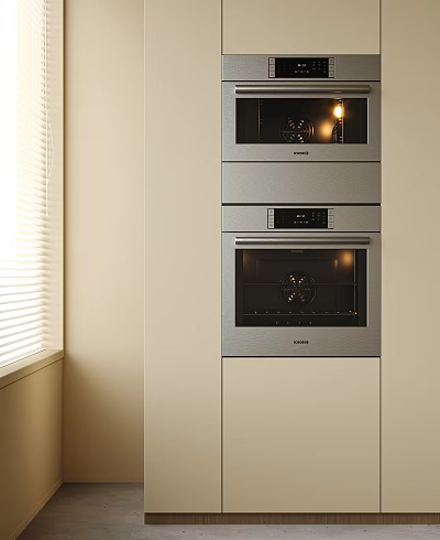 Modern Kitchen Interior With Built In Oven Microwave And Appliances 3d model