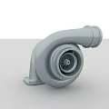 Turbocharged car engine parts 3d model