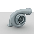 Turbocharged car engine parts 3d model