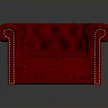 Red Tufted Sofa With Nailhead Trim Classic Design And Elegant Upholstery