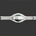 Ornate Medieval Sword With Black Hilt Blue Gemstone And Silver Decorations