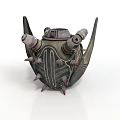 Industrial Mechanical Device With Spiked Armored Shell Dual Pipes And Nozzles