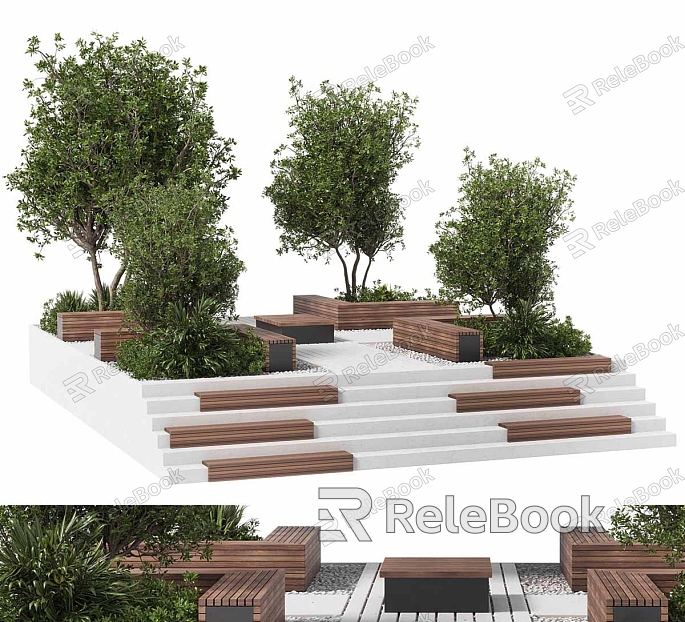 potted plants potted landscape green plants model