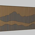 Bedroom Accent Wall With Mountain Shaped Striped Lighting 3d model