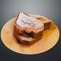 Brown And White Fossil Specimen With Layered Structure On Wooden Plate