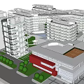 Modern Multi Storey Office Complex With Landscaped Gardens And Surrounding Greenery Contemporary Architectural Design