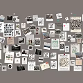 Creative Photo Wall with Personal Photos Notes Stickers and Decorative Prints