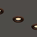 Recessed Ceiling Downlights With Wooden Trim And Warm Bright Illumination