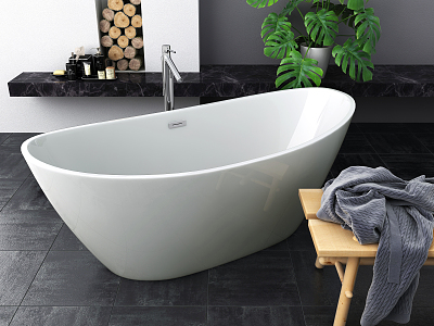 Modern Bathtub Bathroom 3d model