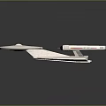 Starship Model With Disc Shaped Hull White Engines Red Thrusters And NCC 1701