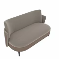 Modern Light Gray Fabric Sofa With Beige Accent Curved Armrest And Black Legs