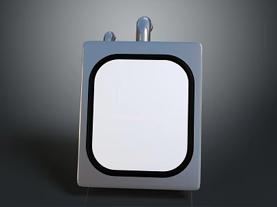 Modern Square Lighting Fixture Set Featuring White Panel And Metal Frame 3d model