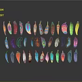 Colorful Feather Decorative Ornament Set With Various Colors And Vibrant Design For Home Decor