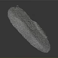 Abstract Granular Terrain With Oval Shape Silver Gray Surface Detailed Structure 3d model