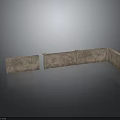 Gray Stone Wall Components With Multiple Panel Sections And Textured Surface