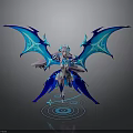 Fantasy Character Design With Blue Glowing Wings And Magic Aura Effects