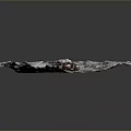 Modern Snow Scene Model With Red Tracked Vehicle And Textured Trails