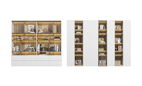 Modern bookcase combination 3d model