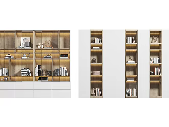 Modern bookcase combination 3d model