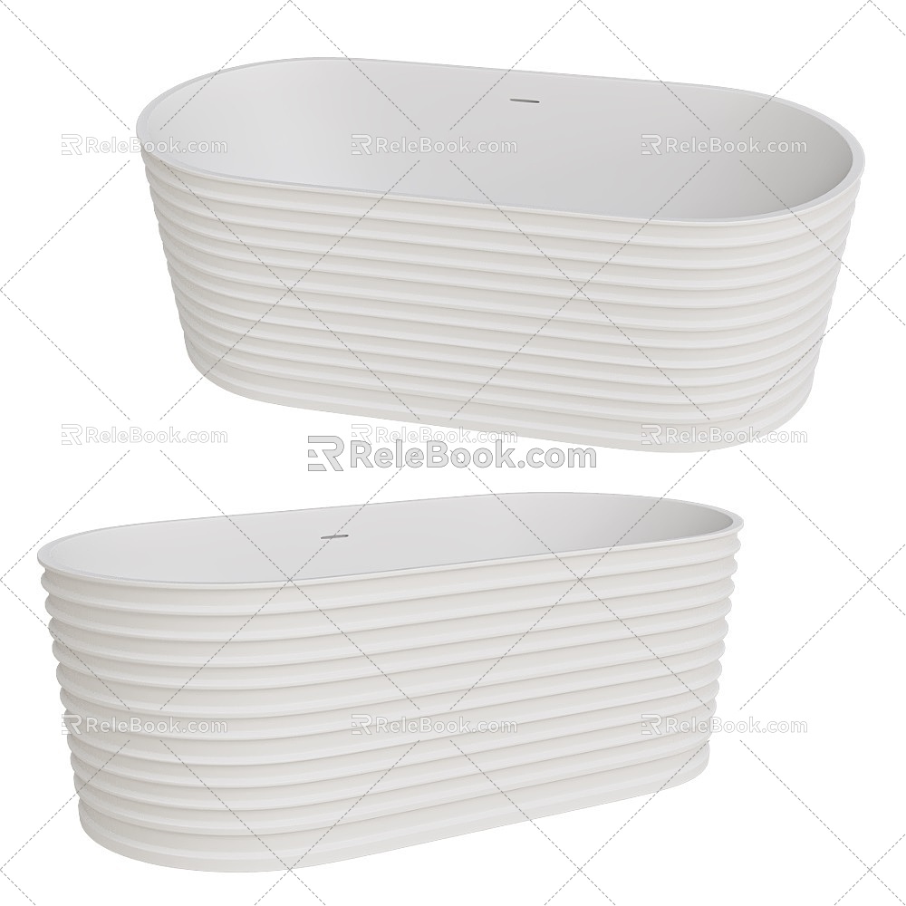 cipian modern ceramic texture bathtub 18w 3d model