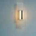 Modern Rectangular Wall Lamp With Transparent Glass Shade And Soft Lighting