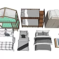 Kids Bed Styles Including House Shaped Loft Bed Bunk Bed With Colorful Bedding