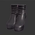 Silver Metallic High Heel Platform Boots with Shiny Finish and Sleek Design