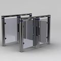 Modern Access Control Turnstile Equipment With Metal Frame And Transparent Doors