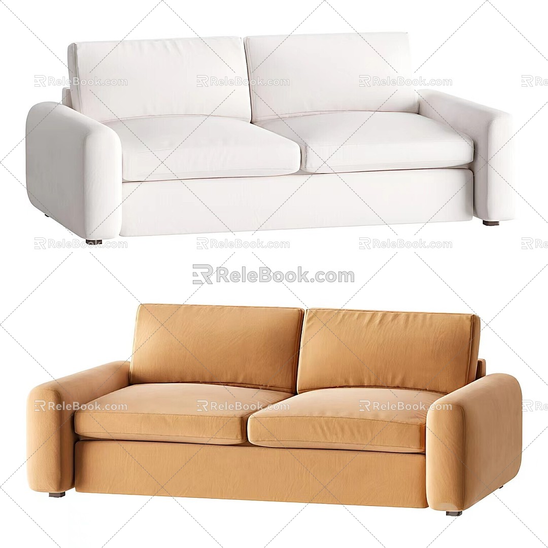 White High Performance Fabric Sofa 3d model