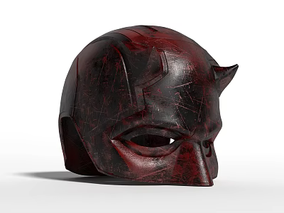 Artistic Crimson Cracked Texture Helmet Decorative Ornament Set For Home 3d model