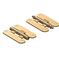 Two Brass Hinges With Screw Fasteners For Furniture Hardware Classic Design Applications